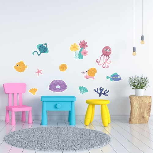 Wall sticker decor sea animals