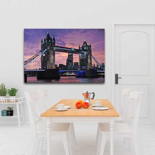 Decorative frame on canvas London bridge