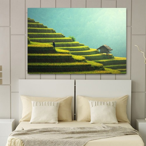 Decorative frame on canvas tea mountain