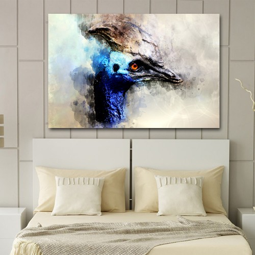 Decorative frame on canvas bird peacock