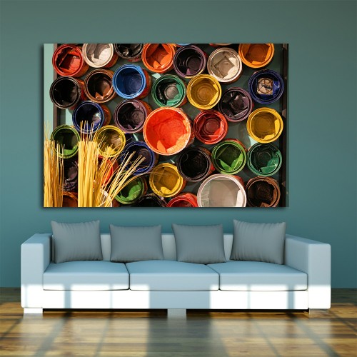 Decorative frame on canvas colours