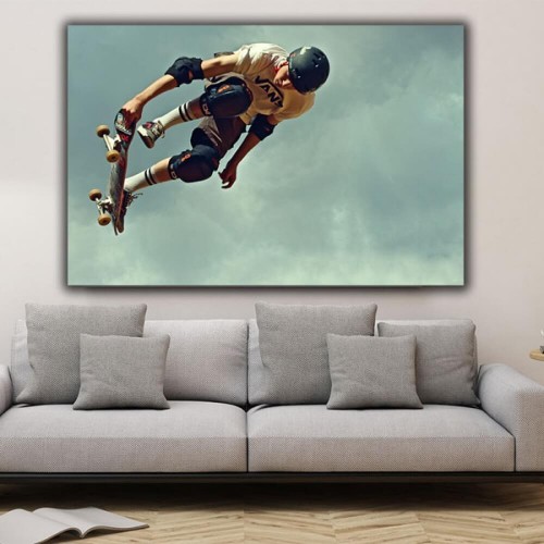 Decorative frame on canvas skate