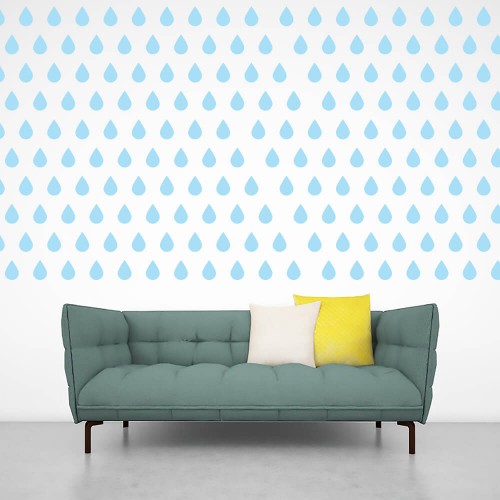 Wall sticker decor rain drops