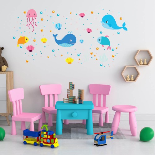 Wall sticker decor sea animals 2