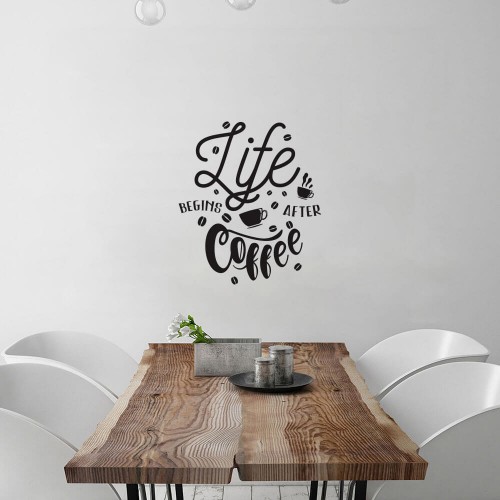 Wall sticker decor Life begins after coffee