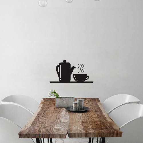 Wall sticker decor rack with tea