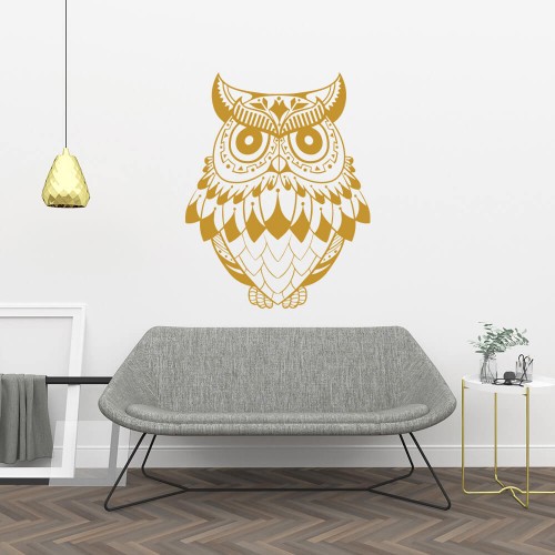 Wall sticker decor Owl ethnic