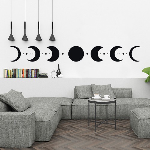 Wall sticker decor moon phases