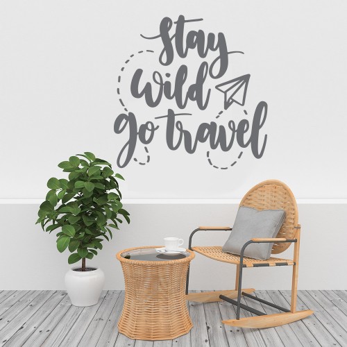 Wall sticker decor stay wild go travel