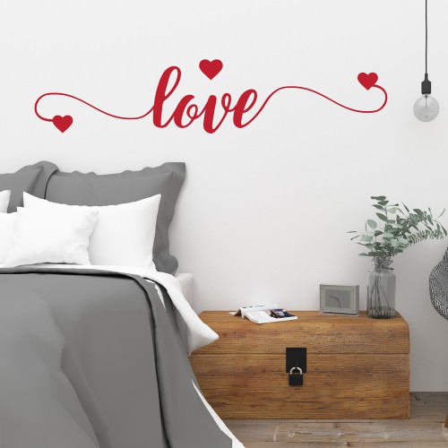 Wall sticker decor love with lines